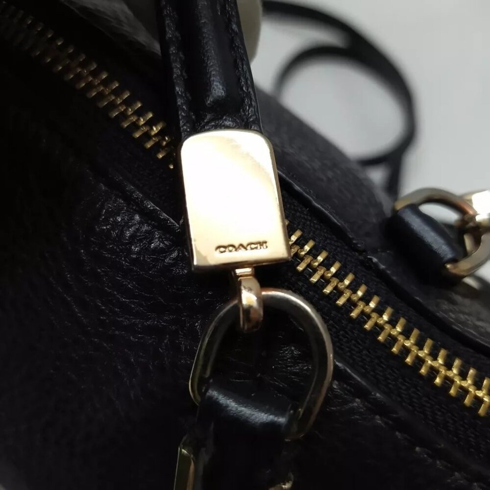 Coach Black Pebbled Leather Crossbody Tote - Picture 5 of 13